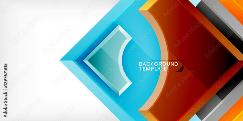 Poster Geometric design abstract background - circles and triangles