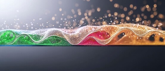 Colorful Waves of Light and Sparkles Creating a Dreamy Atmosphere