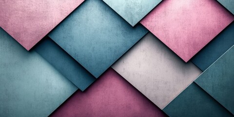 Abstract arrangement of textured squares in a pastel palette