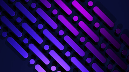 Dynamic Pink and Blue Gradient Line with Dots Geometric Abstract Design in 3D with Depth and Texture