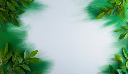 Obraz premium Green Abstract Background with Fresh Leaves for Nature Themes