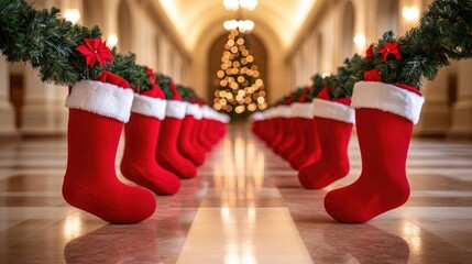 Christmas Stockings Line Up Festive Tree Decor