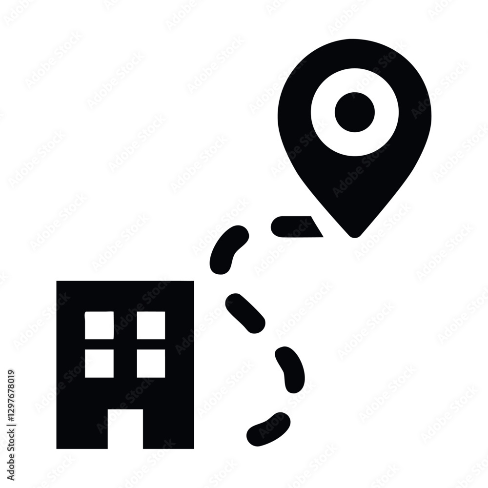 Poster office address icon route navigation
