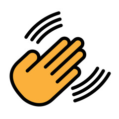 Hand Wave Vector Filled Icon Design