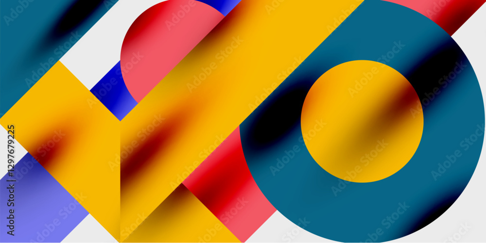 Poster Vibrant abstract background circles with smooth gradients, creating a dynamic and modern design. Ideal for creative, tech, or contemporary-themed projects
