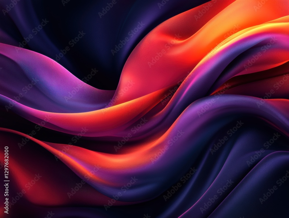 Poster abstract flowing fabric with vibrant gradient colors creating a dynamic and captivating visual textu