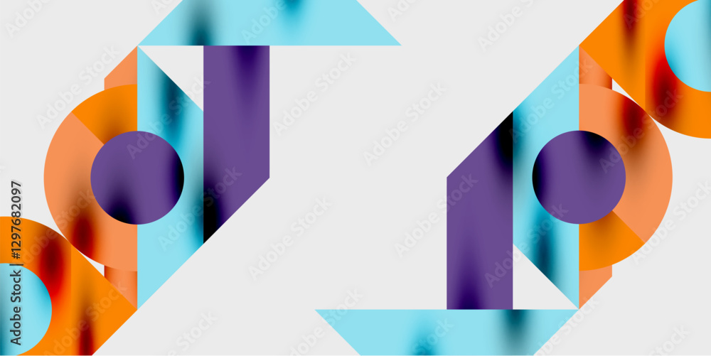 Poster vibrant abstract background circles with smooth gradients, creating a dynamic and modern design. ide