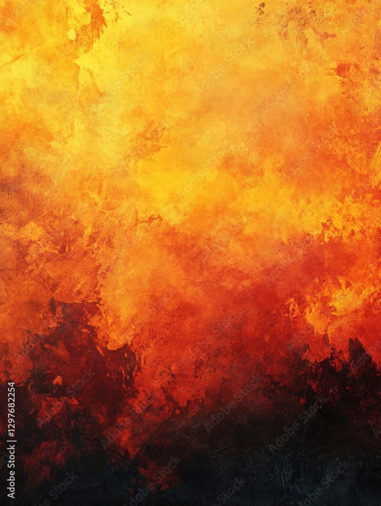 Poster abstract fiery background with vibrant orange and red hues creating a dynamic and textured canvas fo