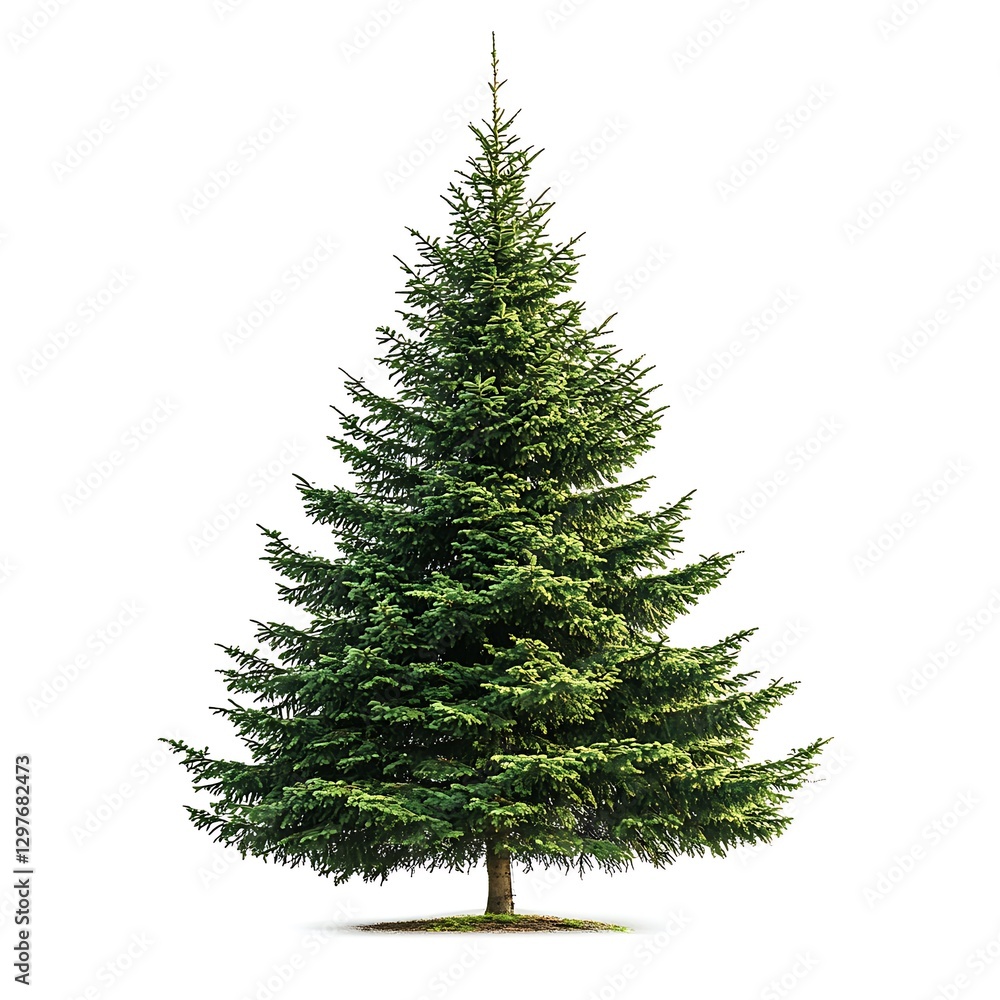Poster fir tree isolated on white background. clipping path included.