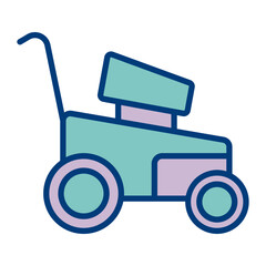 Lawn Mower Vector Icon Design