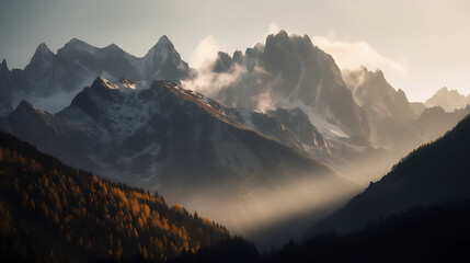 sunrise in the mountains