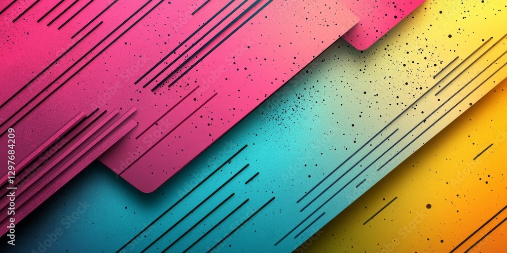 Poster abstract design with colorful planes and diagonal lines