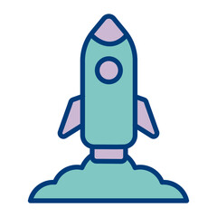 Rocket Launch Vector Icon Design