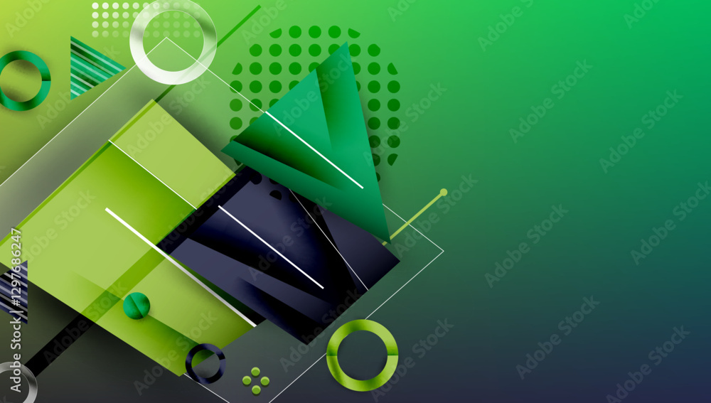 Aufkleber creative triangles and circles composition