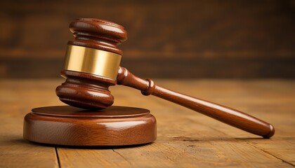Gavel on wood, justice, law, background