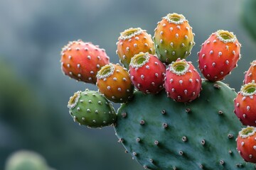 A cluster of prickly red flowers with green stems