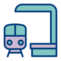 Train Station Vector Icon Design