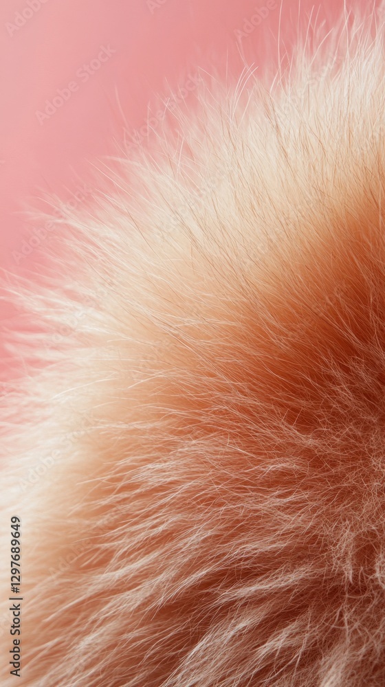 Poster delicate peach fur texture against a soft pink backdrop creating a warm and inviting visual experien