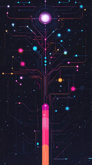 Futuristic Circuit Board High-Tech Interface Design
