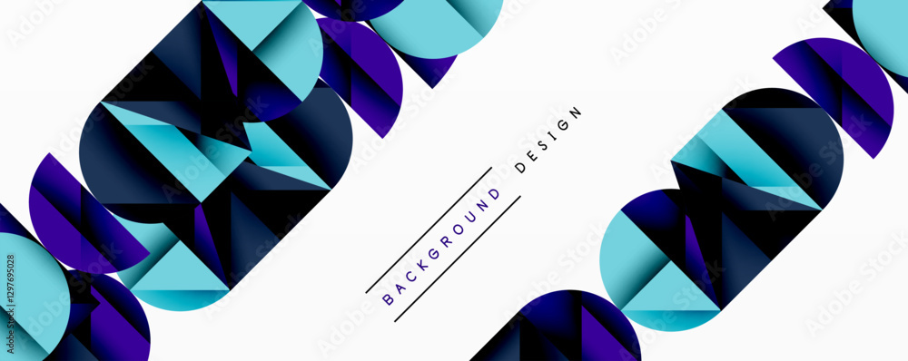 Poster Minimal geometric abstract background. Circle square and triangle design