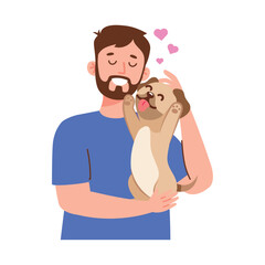 Pet Adoption Man Hugging Dog Animal