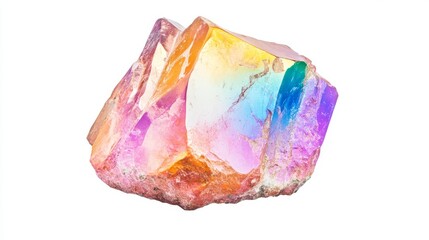 Fototapeta premium Stunning Polished Gemstone with Multicolor Reflection and Vibrant Shine