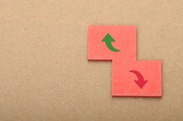 Opposing Market Trends: Growth vs Decline Concept with Arrows