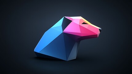 Geometric Dog Head Sculpture for modern decoration