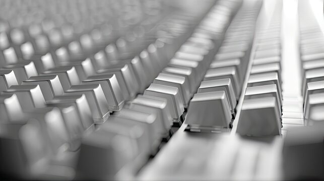 Abstract Keyboard Rows, A Monochrome Study in Repetition and Technology