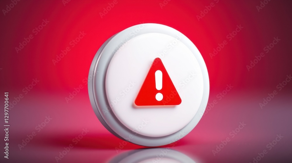 Poster exclamation mark icon alerts to urgent issues, displayed on red background for emphasis and warning.