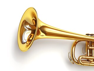 Obraz premium there is a gold trumpet with a white background