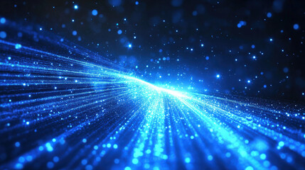 Obraz premium The blue light spreads outwards