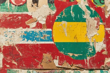 Vibrant Colorful Textures on Old Weathered Wooden Surface