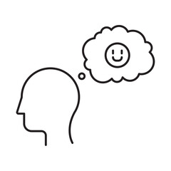 Happy Mind Brain with Positive Thought