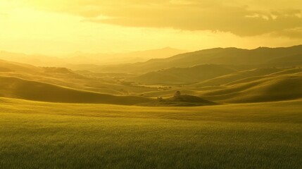 Obraz premium Serene Valley at Dawn with Subtle Light Gradients