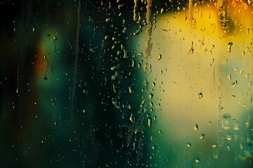 Obraz premium water drops on glass isolated on black background, rain drops on glass