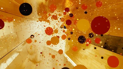 Abstract Gold Orange Red Yellow Circles Background