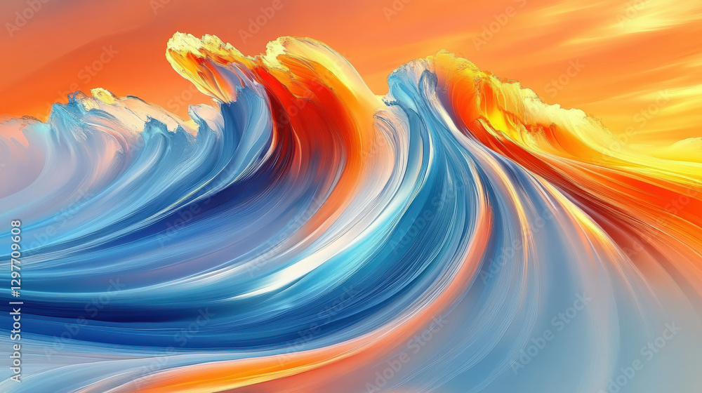 Poster background image of colorful waves