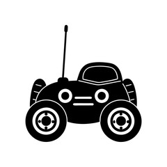 Baby friendly remote control car silhouette vector illustration