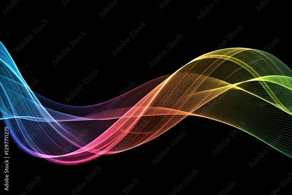 Aufkleber abstract colorful wave background. rainbow background. rainbow line waves background. multi colored 