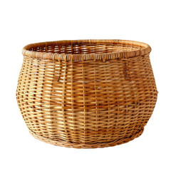 Wicker Basket On Black