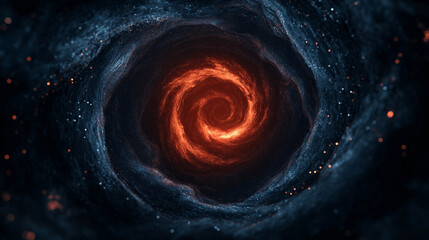 Obraz premium abstract cosmic vortex background with swirling patterns and glowing elements creates mesmerizing visual experience. deep colors evoke sense of mystery and wonder