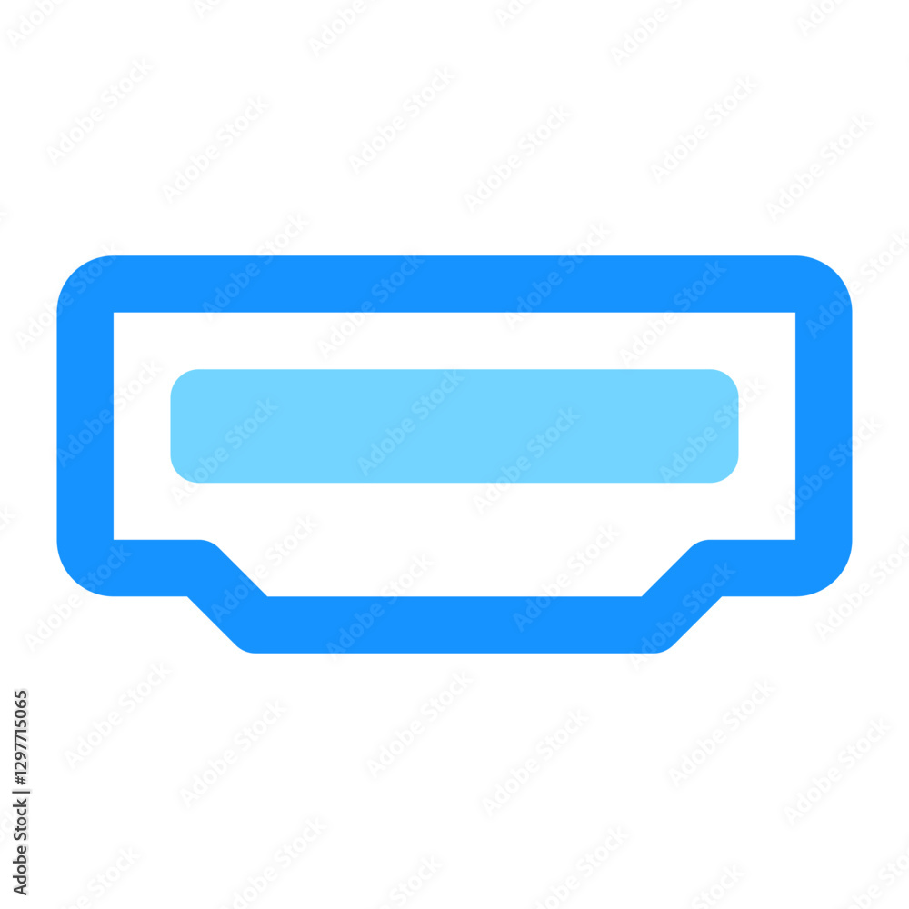 Poster displaying text message icon in blue for communication design