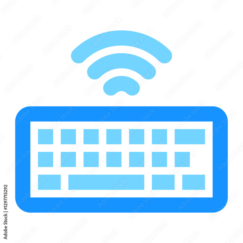 Poster wireless keyboard vector icon for technology and communication concepts