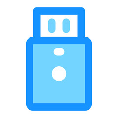 Illustration of USB dongle in blue tones for data transfer