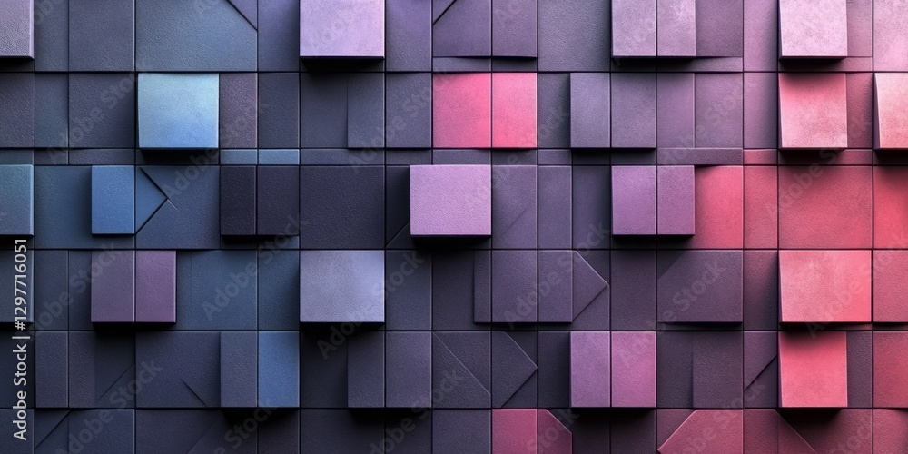 Poster abstract arrangement of vibrant colored blocks in a grid format