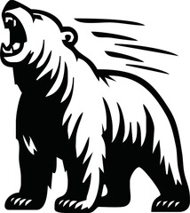 Angry Polar Bear Mascot Logo Illustration