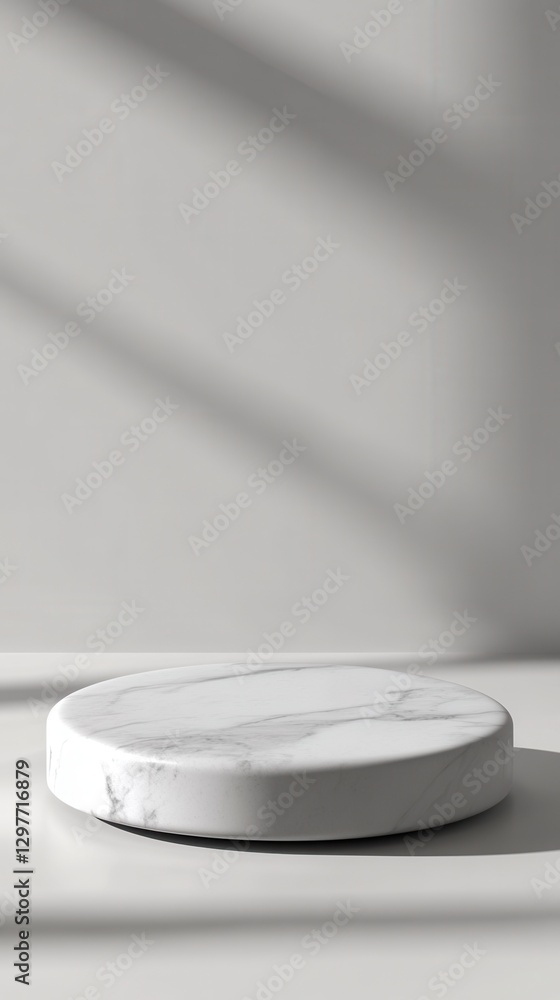 Aufkleber elegant marble podium on gray background with soft light and shadow for product display showcase