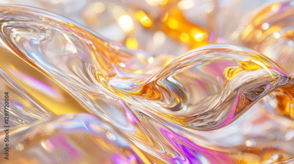 Poster colorful reflections on glass with dynamic patterns