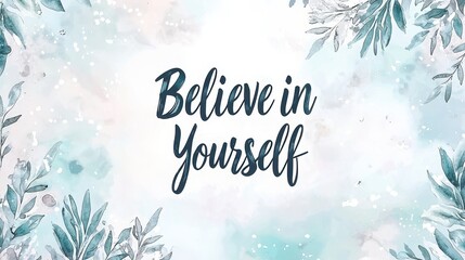 Inspirational Art Print with Motivational Message and Floral Design